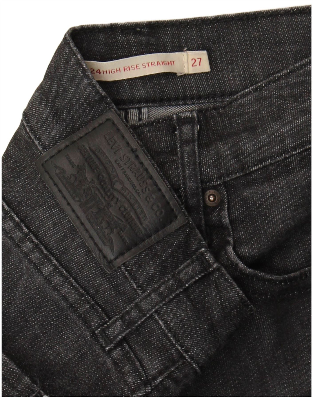 Levi's Womens 724 Højtaljede lige jeans W27 L27 Grå