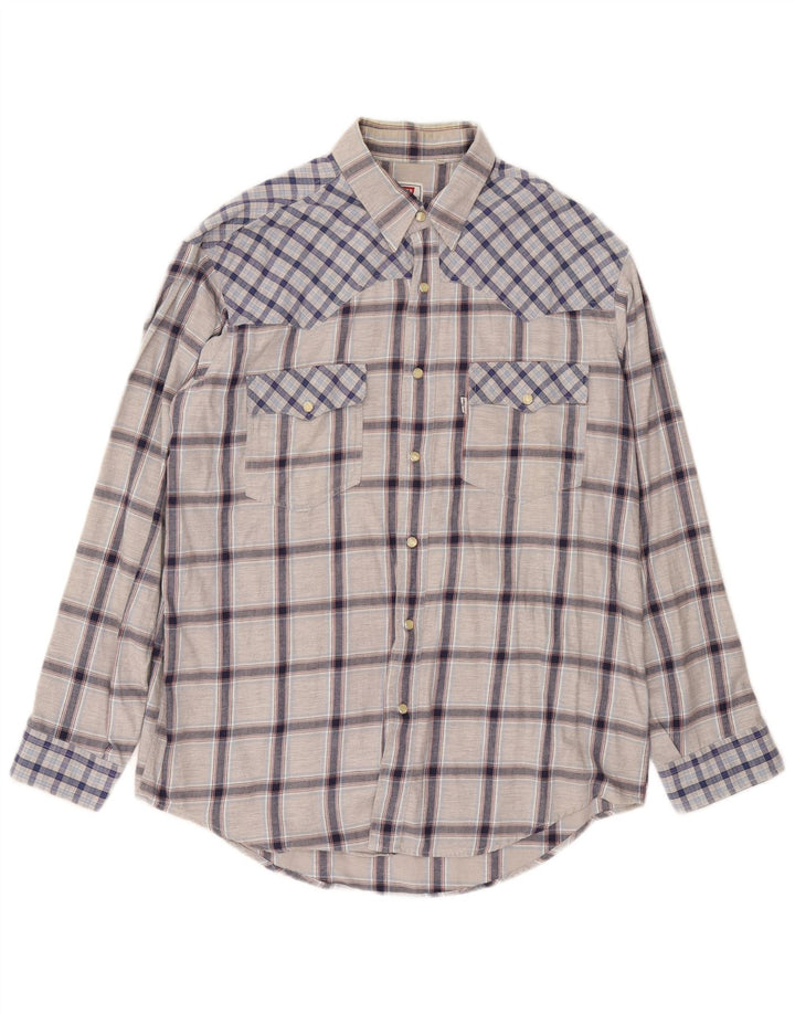 Levi's herreskjorte stor grå ternet bomuld