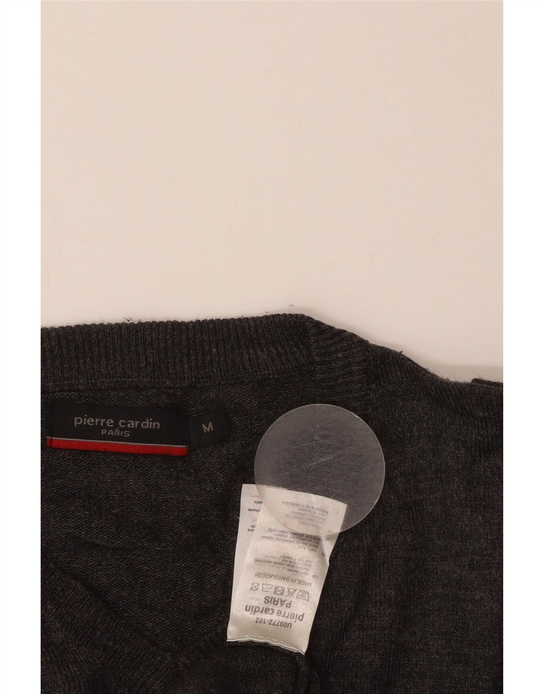 PIERRE CARDIN Herre V-hals sweater Medium Grå Akryl