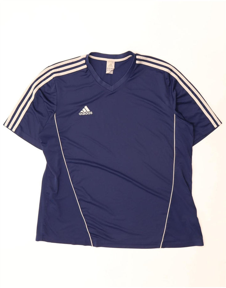 Adidas T-shirt top til mænd 2XL marineblå polyester