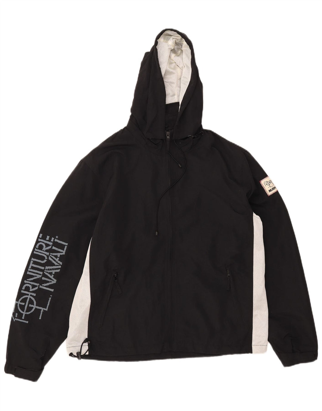 Murphy & Nye Herre Loose Fit Grafisk regnjakke UK 36 Small Black