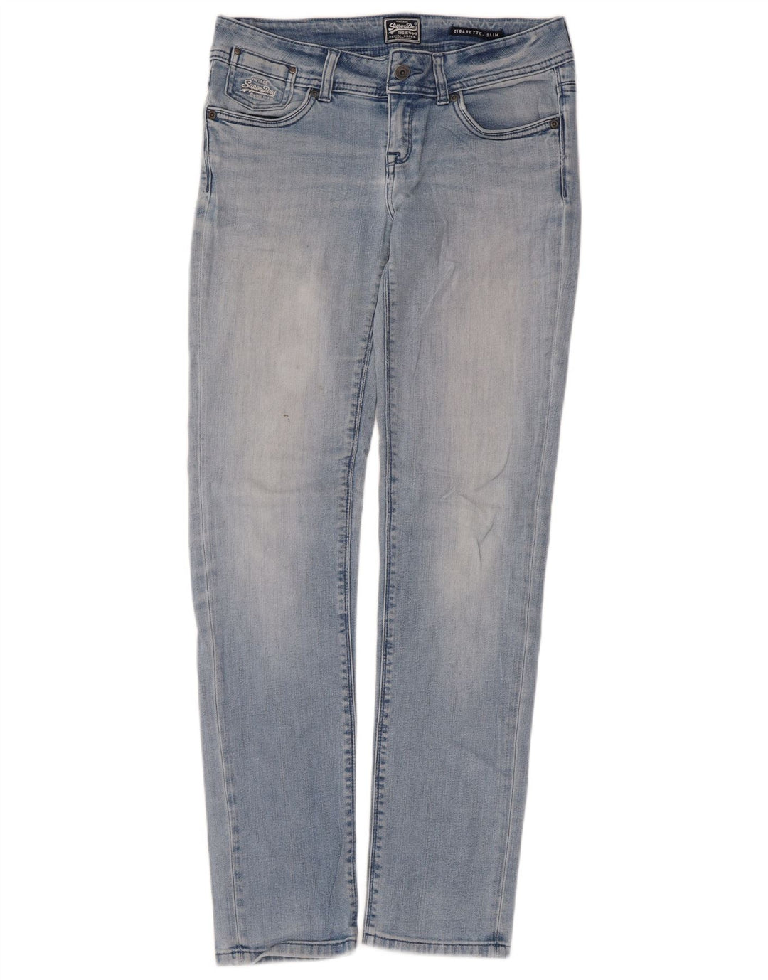 Superdry Dame Cigarette Slim Jeans W29 L32 Blå Bomuld