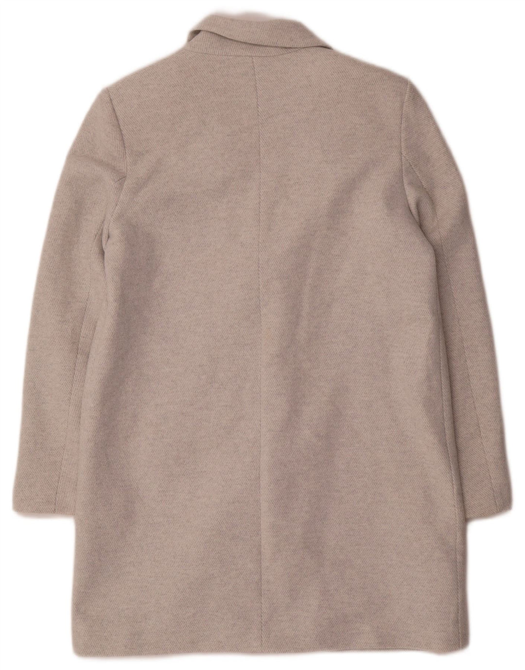Zara Dame Dobbeltradet Frakke UK 14 Medium Grey Polyester