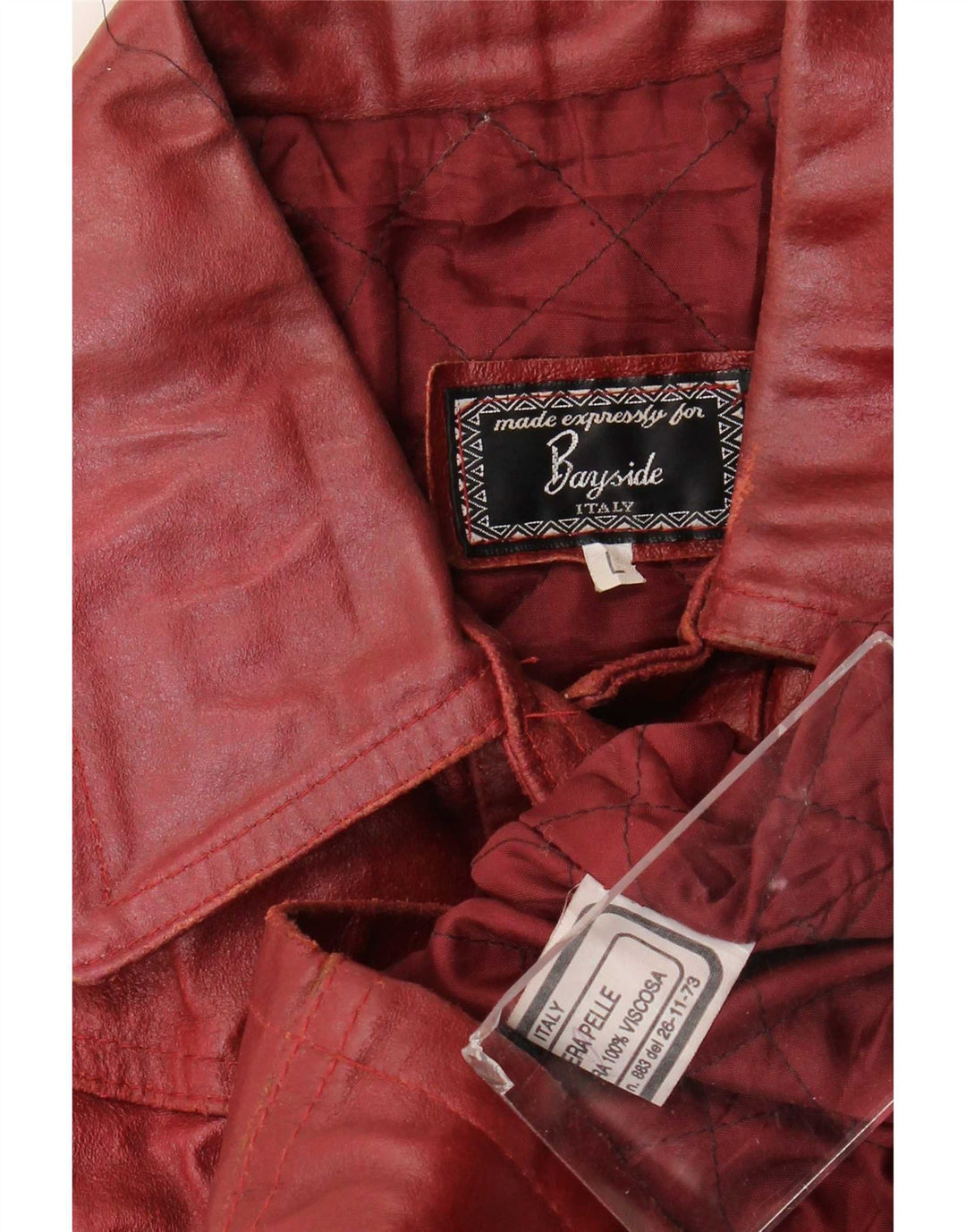 Bayside Dame Læderjakke UK 14 Large Burgundy