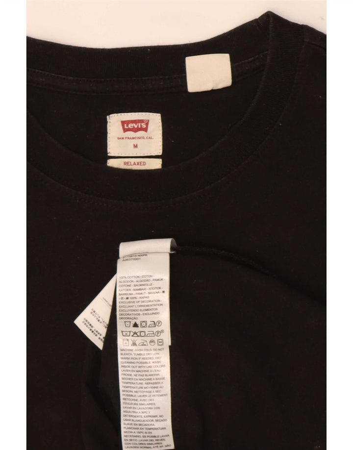 Levi's Herre Relaxed T-Shirt Top Medium Sort Bomuld