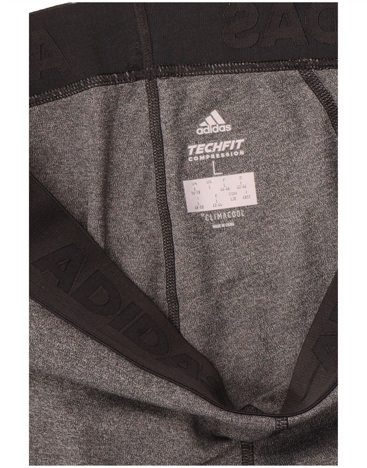 Adidas Womens Climacool Leggings UK 16/18 Large Grey Colourblock