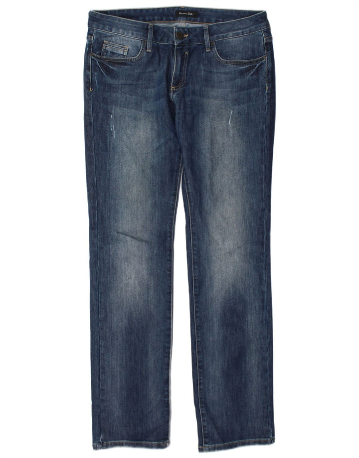 Massimo Dutti Dame Straight Jeans EU 42 Large W32 L34 Navy Blue