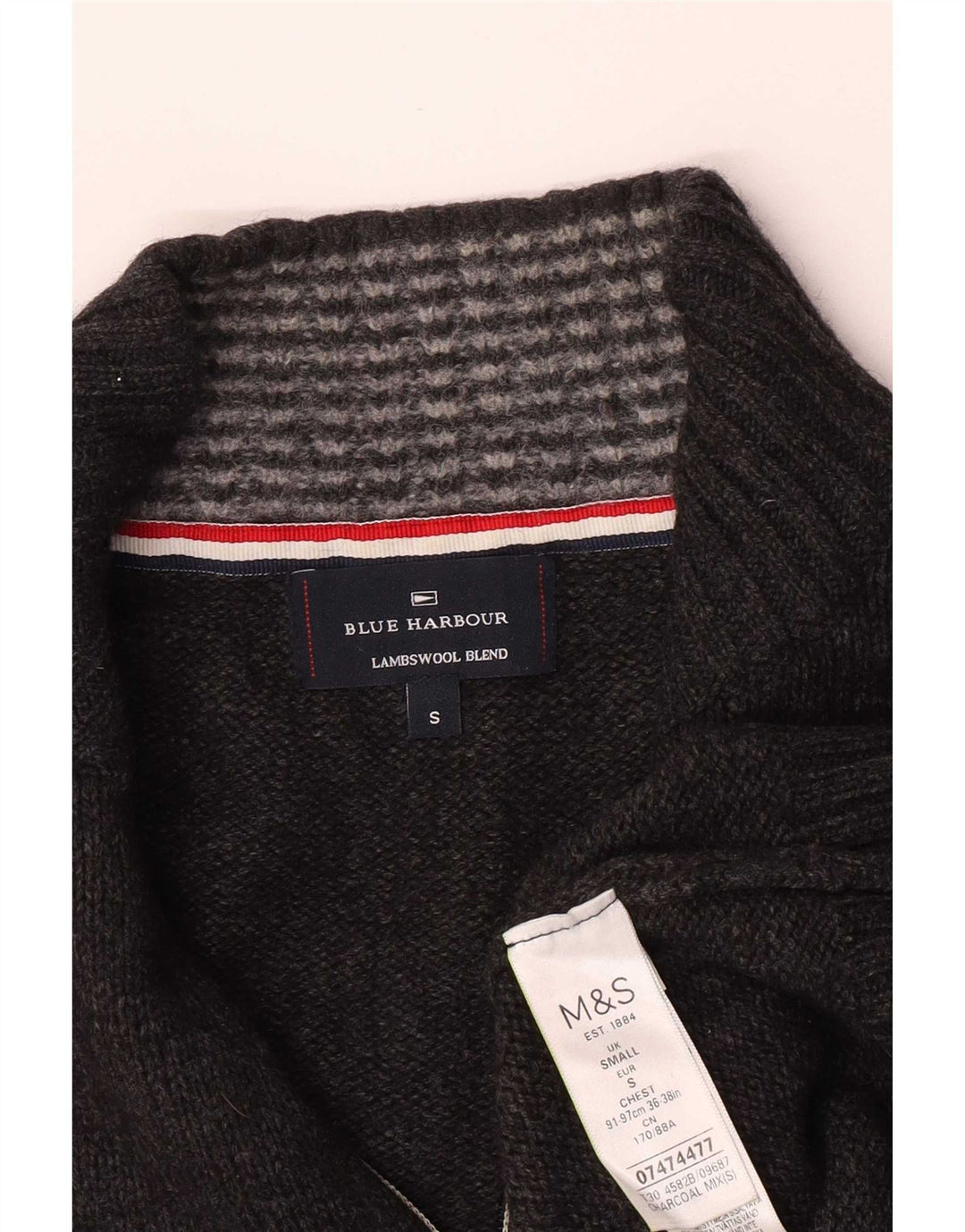 Marks & Spencer Herre Blue Harbor Zip Neck sweater lille grå