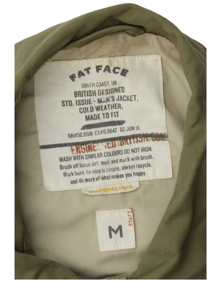 Fat Face Herre Bomber Jacket UK 38 Medium Khaki Cotton