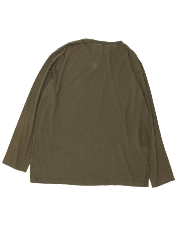 TIMBERLAND Herre Regular Fit Grafisk Top Langærmet XL Khaki Bomuld