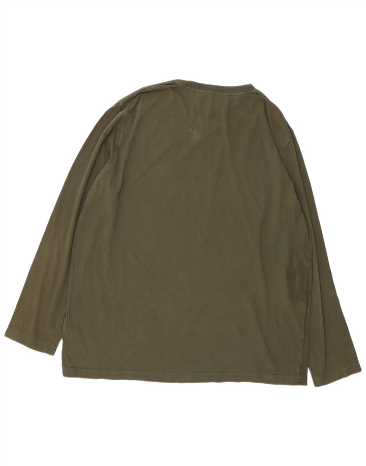 TIMBERLAND Herre Regular Fit Grafisk Top Langærmet XL Khaki Bomuld