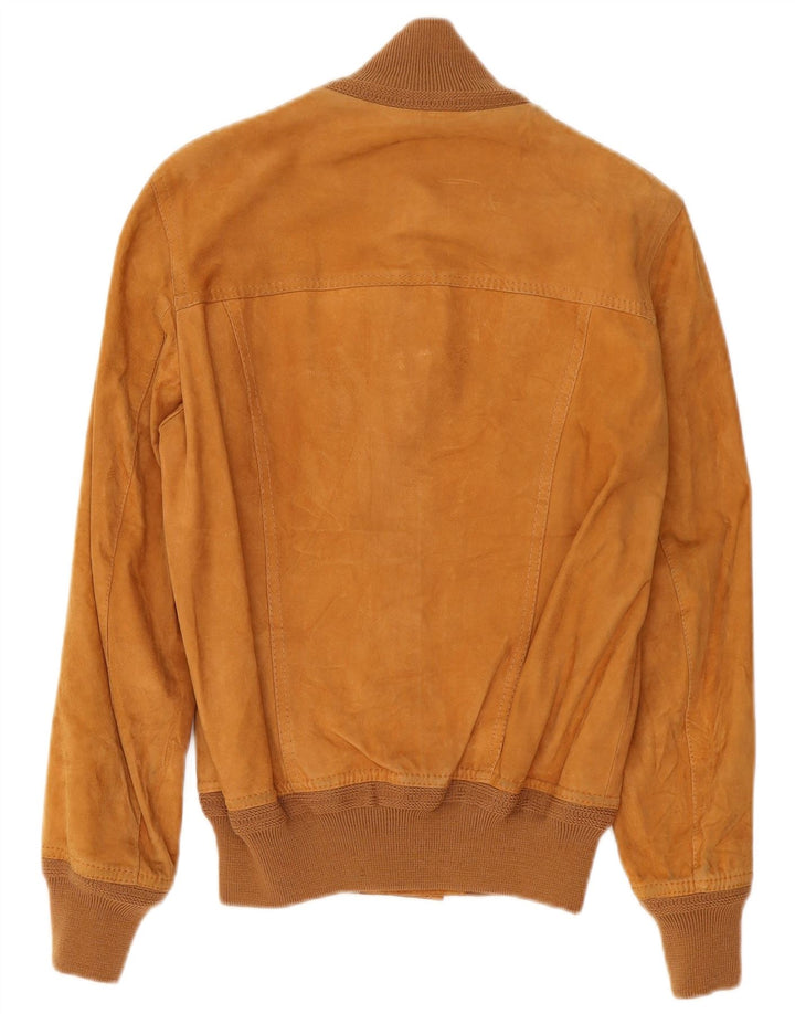 Vintage herre ruskind bomberjakke IT 48 Medium Beige Læder