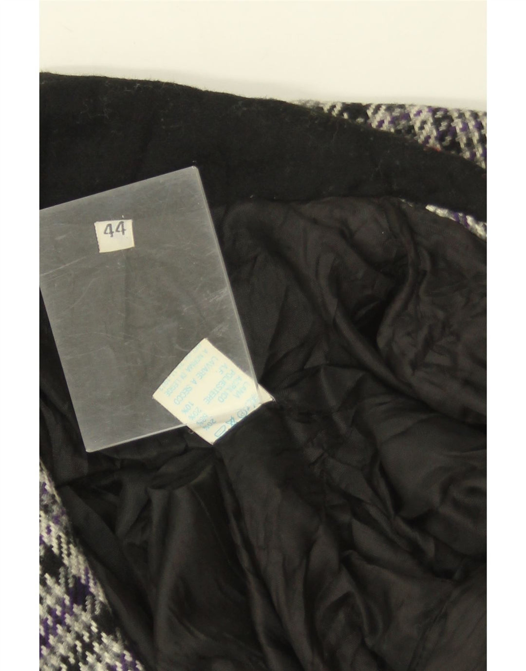 Vintage dame 3-knaps blazerjakke IT 44 Medium Grey Houndstooth Uld