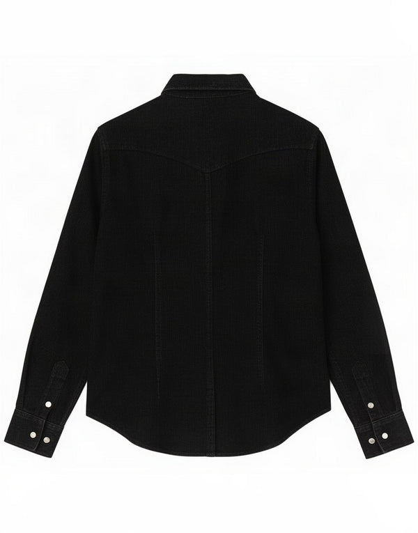 Rifle Womens Corduroy Shirt UK 14 Medium Black