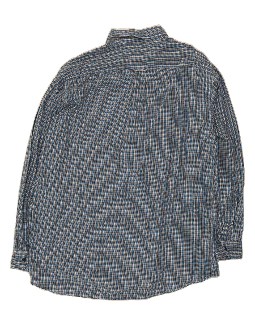HUGO BOSS Mens Flannel Shirt 2XL Blue Check Cotton Vintage Hugo Boss and Second-Hand Hugo Boss from Messina Hembry 