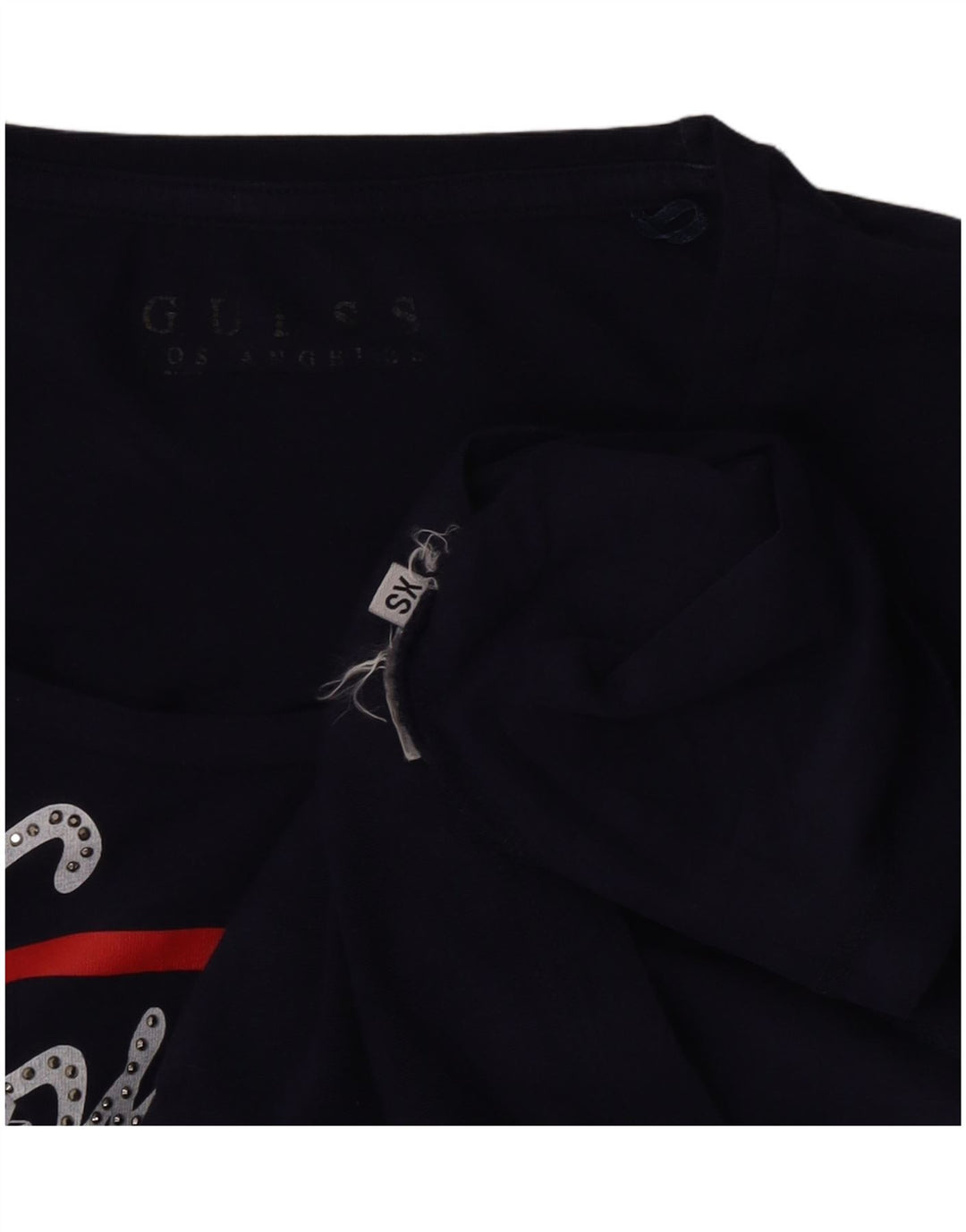 Guess Grafisk Top Langærmet Dame UK 4 XS Navy Blue