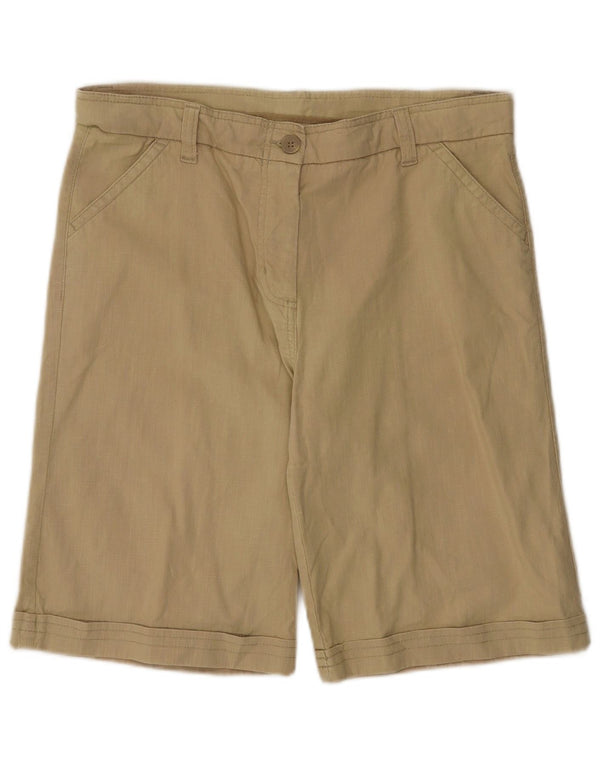 Marks & Spencer Bermuda Shorts til kvinder UK 16 Large W34 Beige Bomuld