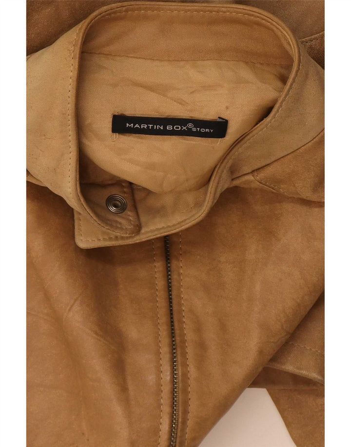 Vintage herre ruskindsjakke UK 40 Stort beige læder