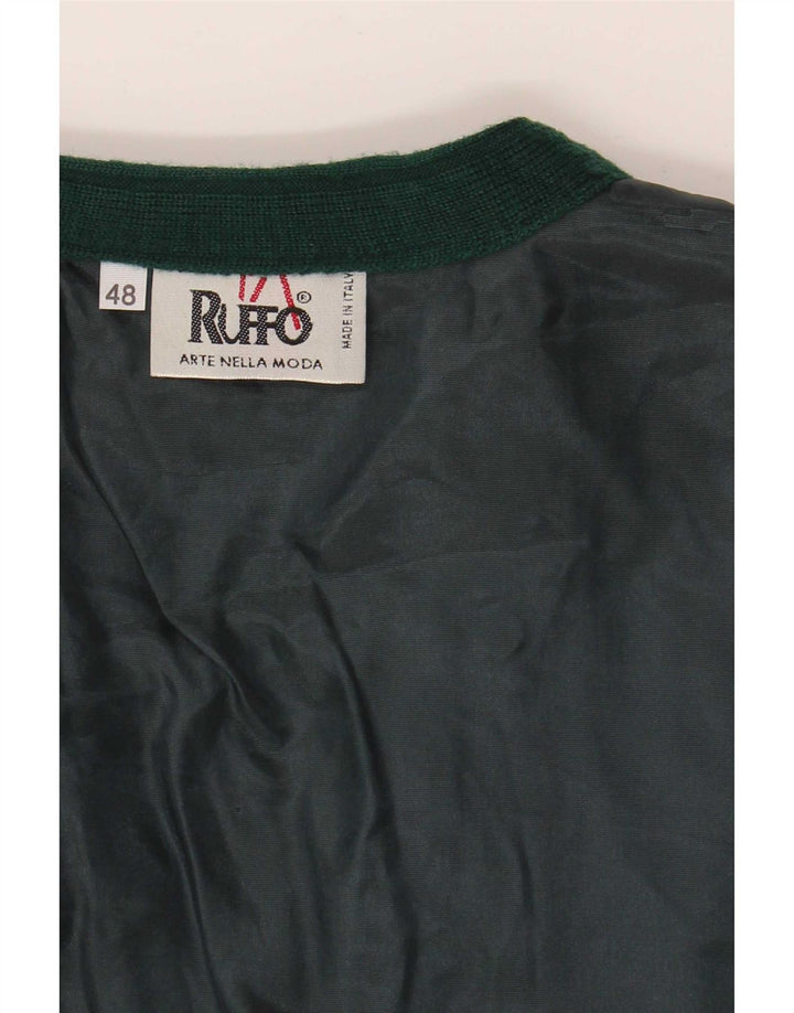 Ruffo Strikket vest til mænd IT 48 Medium Green Check