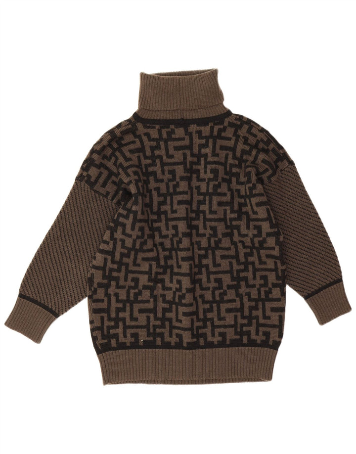 i Blues Dame Rullehalstrøje IT 42 Medium Brun Geometrisk