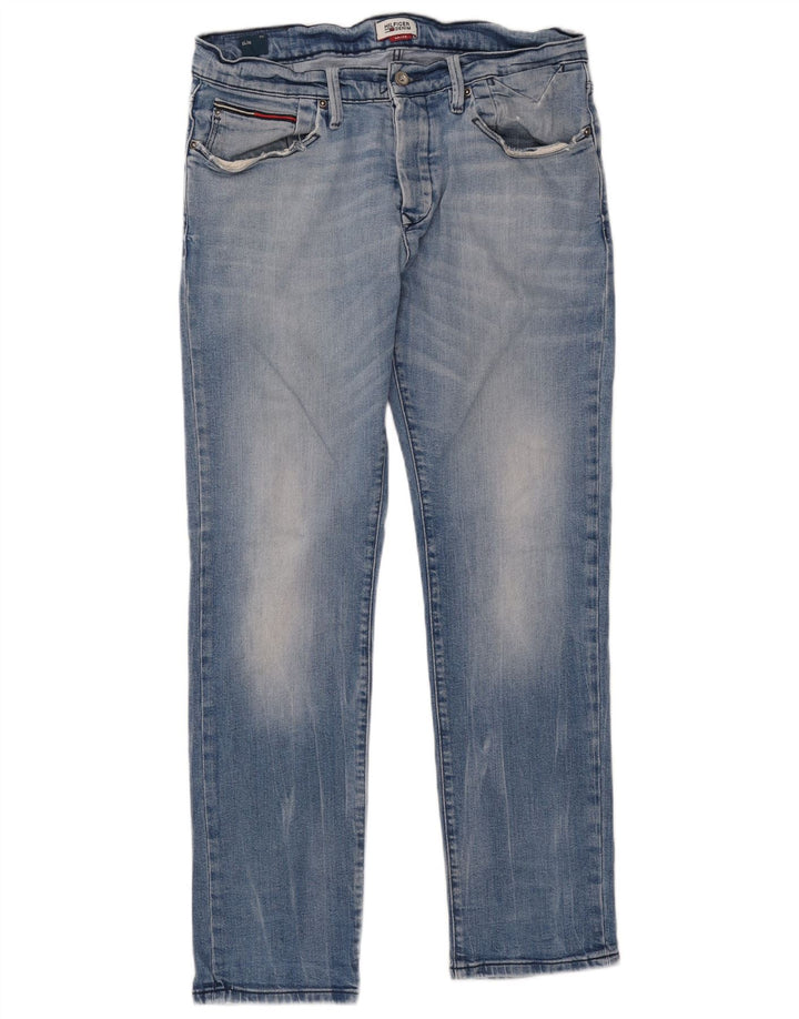 Tommy Hilfiger Herre Slim Jeans W34 L32 Blå Bomuld