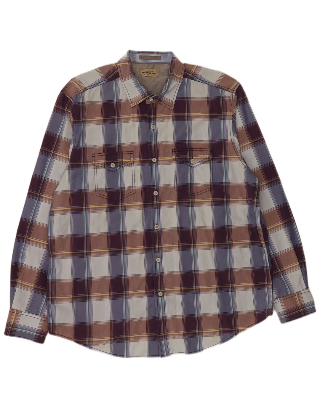 TOMMY BAHAMA Herreskjorte XL Flerfarvet ternet bomuld