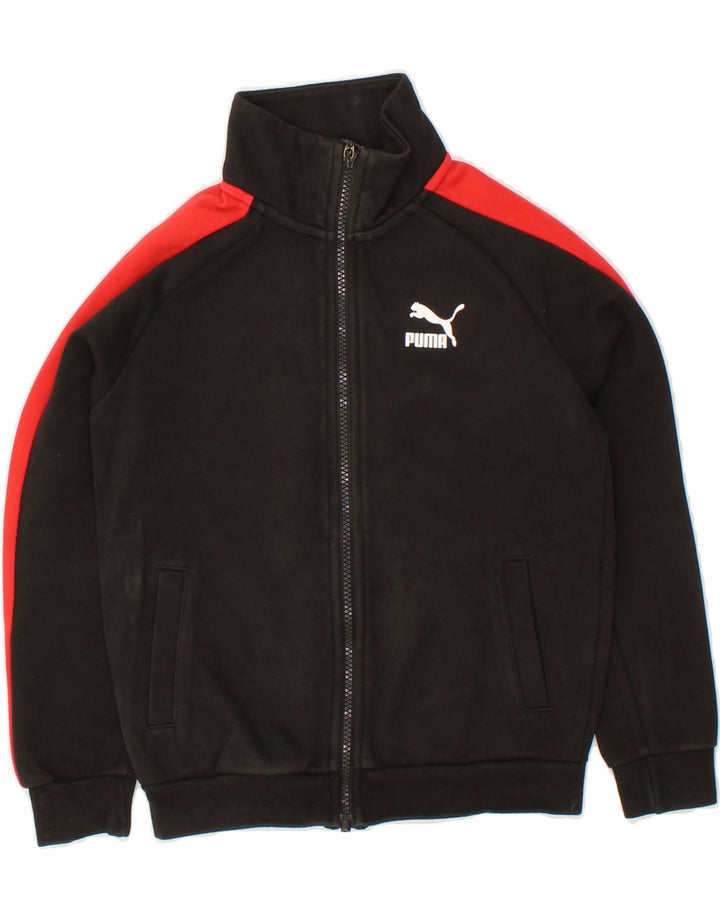 PUMA Boys Tracksuit Top Jacket 9-10 Years Small Black Colourblock Vintage Puma and Second-Hand Puma from Messina Hembry 