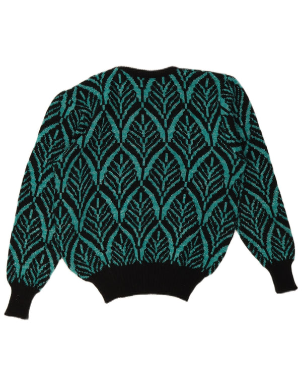 Vintage Dame Loose Fit Crew Neck Jumper Sweater UK 10 Small Green