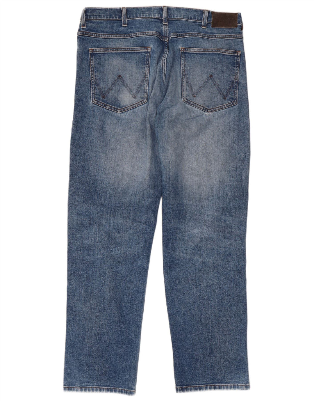 WRANGLER Herre Distressed Straight Jeans W34 L30 Blå Bomuld