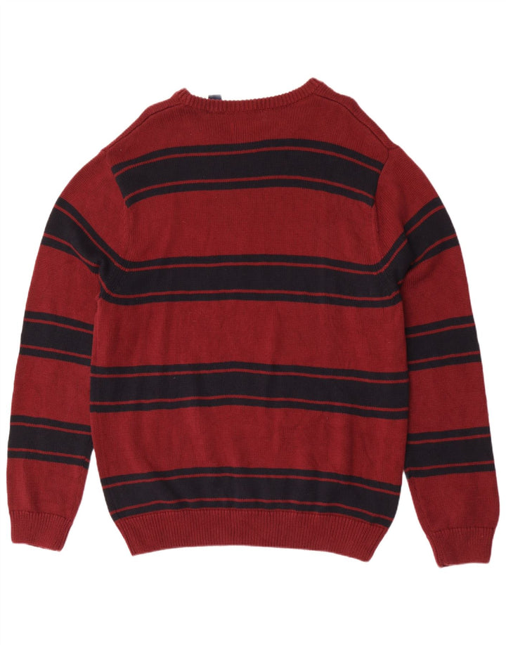 Chaps Herre Boat Neck Jumper Sweater XL Rødbrun Stribet Bomuld