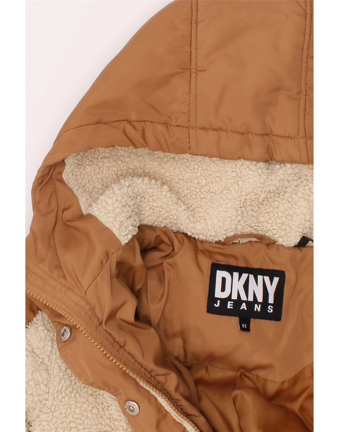 Dkny Piger Hættejakke 5-6 År Brun Colourblock Polyester
