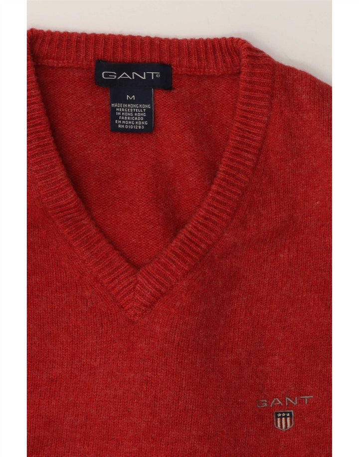 Gant Herre V-hals sweater Medium rød lammeuld