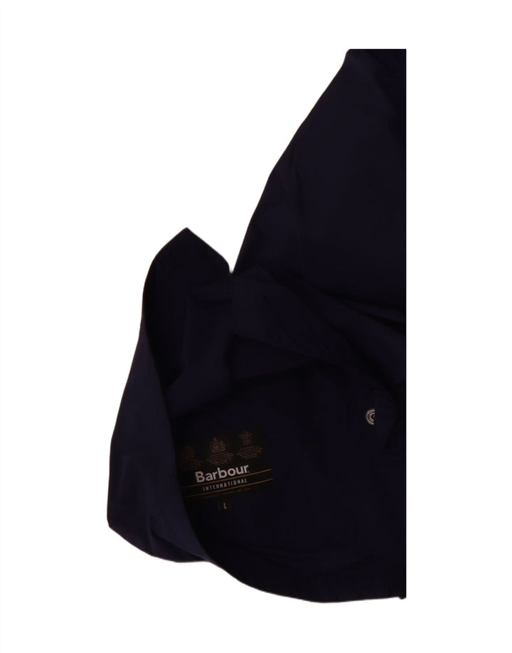 BARBOUR Boys Hooded Rain Jacket 12-13 Years Large  Navy Blue Polyester Vintage Barbour and Second-Hand Barbour from Messina Hembry 
