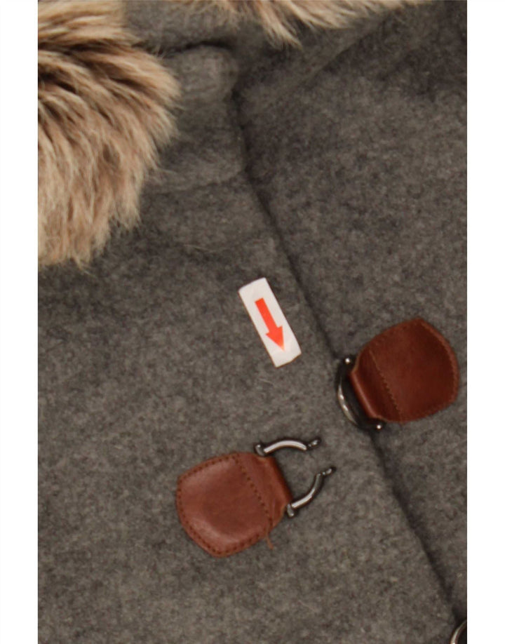 Massimo Dutti Dame Duffle Jacket UK 10 Lille Grå Uld