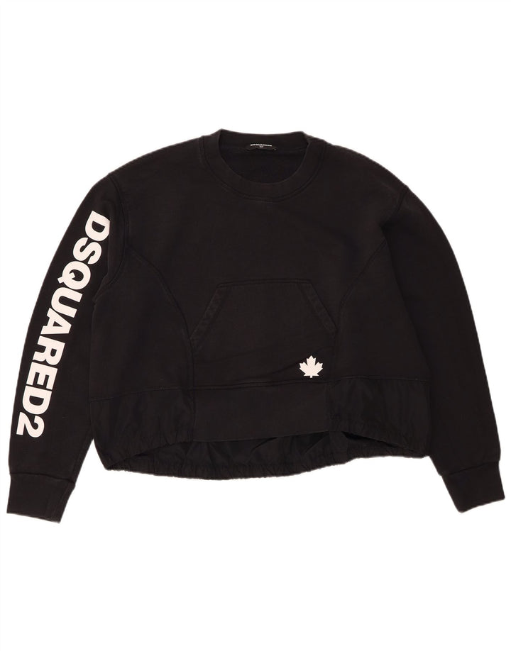 Dsquared2 piger Oversized grafisk beskæring sweatshirt trøje 15-16 år sort