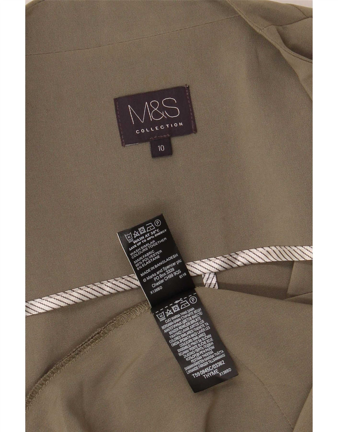 Marks & Spencer Dame Cardigan Top UK 10 Small Khaki Polyester