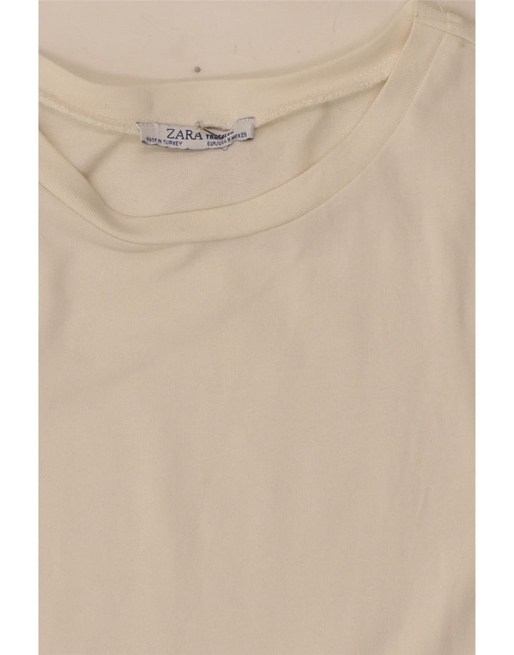 Zara Damebluse Top UK 12 Medium White Animal Print
