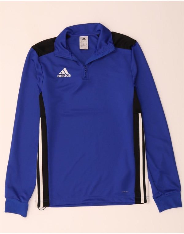 Adidas Herre Climalite Pullover med lynlås-hals Træningsdragt Top XS Blå Colourblock