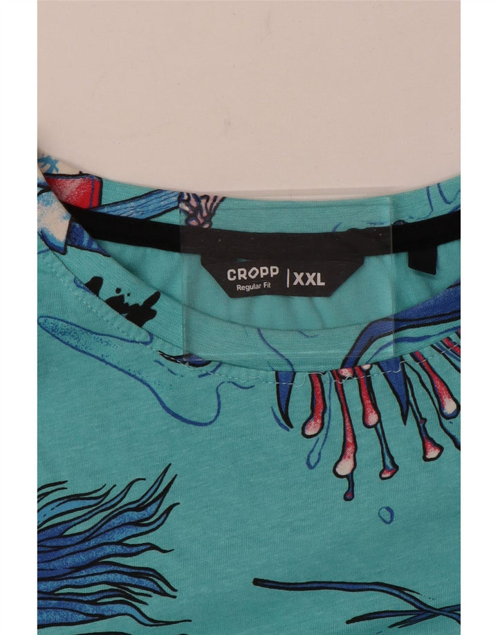 Cropp Herre Regular Fit Grafisk T-Shirt Top 2XL Turkis