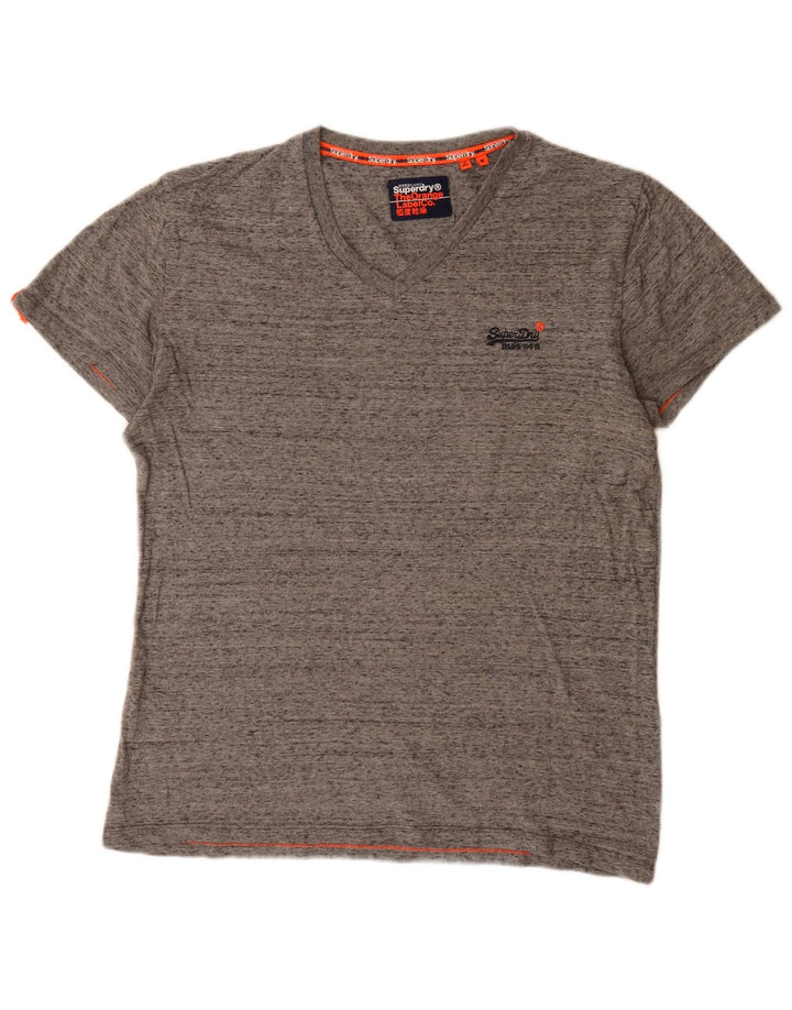 Superdry T-shirt top mellem grå bomuld til mænd