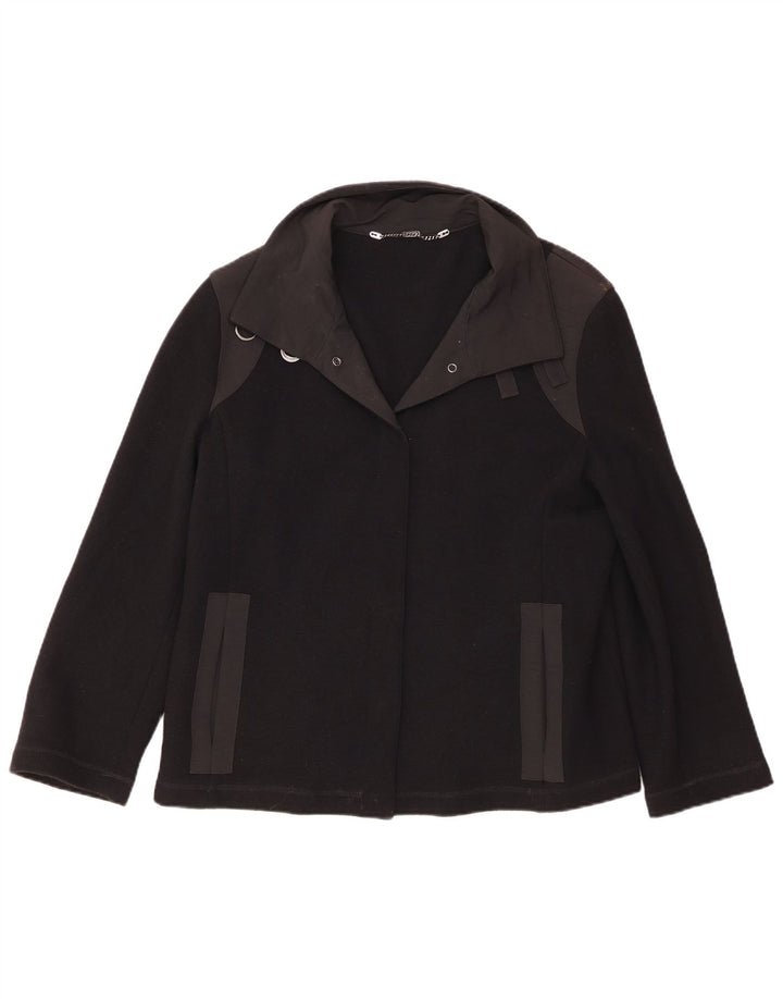 Krizia Womens Bomber Jacket UK 19 XL Sort Uld