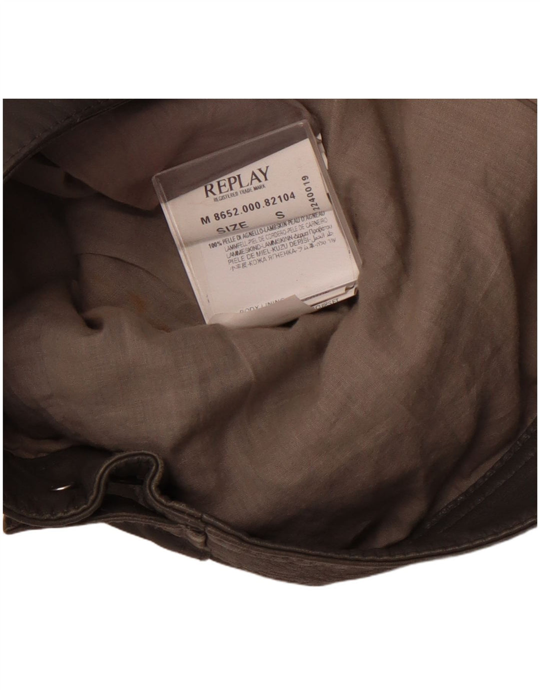 REPLAY Dame Læderjakke UK 10 Small Grey Læder