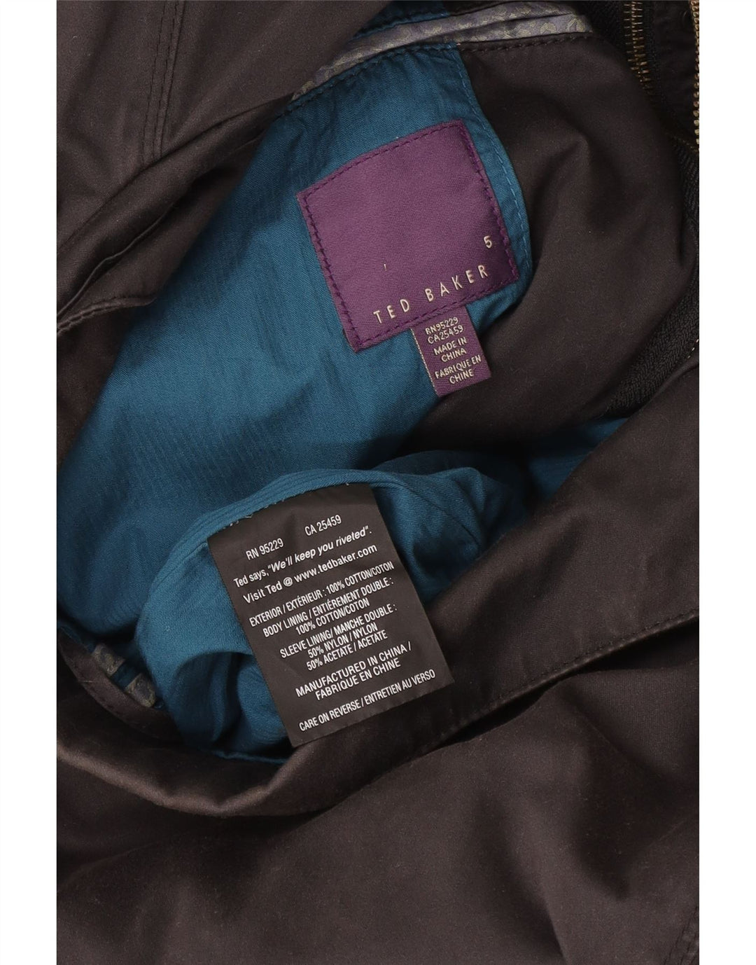 Ted Baker Herre Utility Jacket Størrelse 5 XL Grå Bomuld