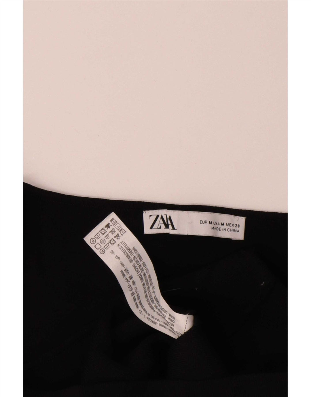 Zara Dame 3/4 ærmet Crop Top UK 12 Medium Black Viscose