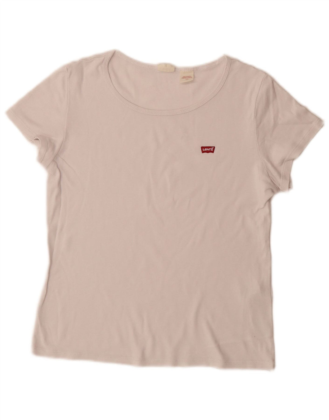Levi's Dame T-Shirt Top UK 14 Stor Hvid Bomuld