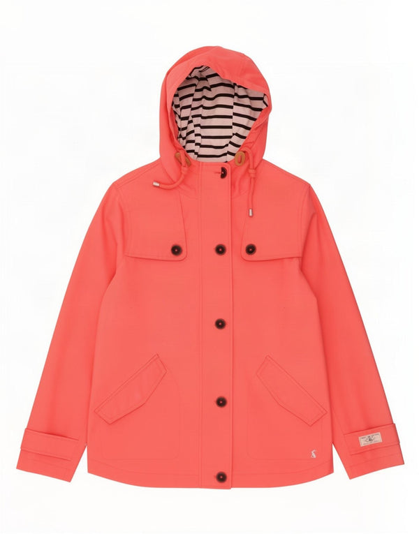 Joules Regnjakke med hætte til kvinder UK 12 Medium Pink Bomuld