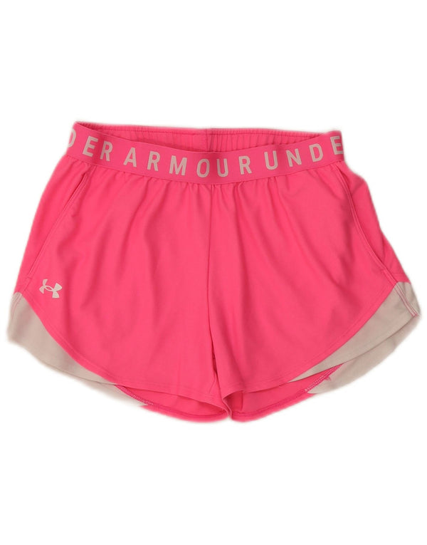 UNDER ARMOUR Grafiske sportsshorts til kvinder UK 10 Small Pink Colourblock