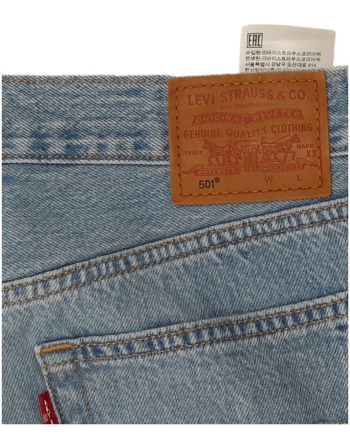 Levi's Womens 501 Distressed Straight Jeans W28 L28 Blå Bomuld