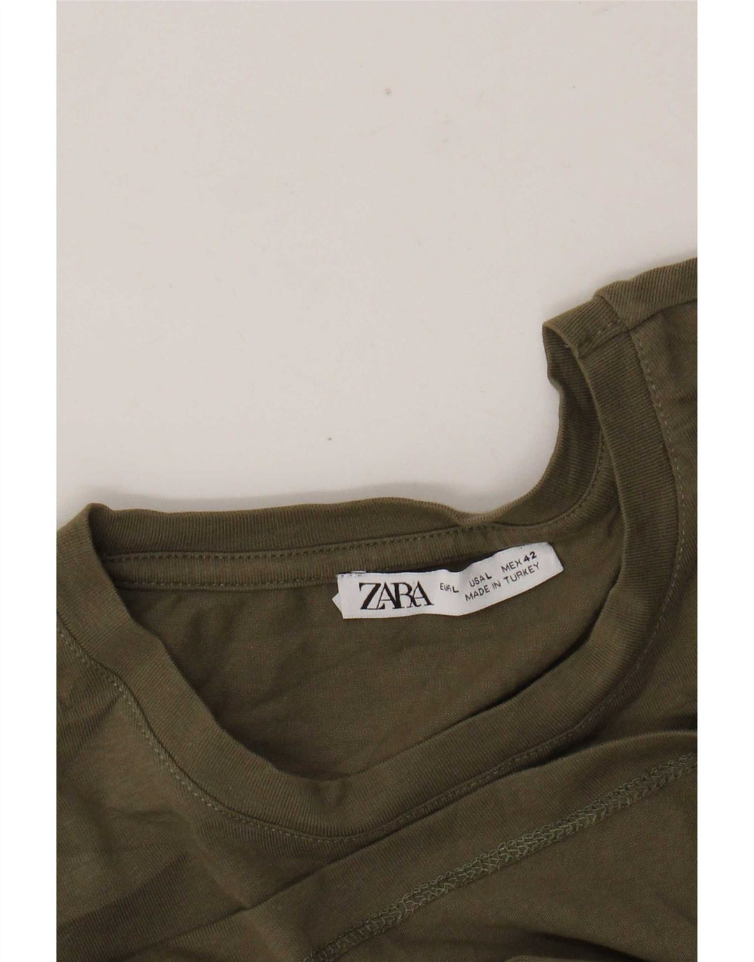 Zara Herre T-Shirt Top Stor Khaki