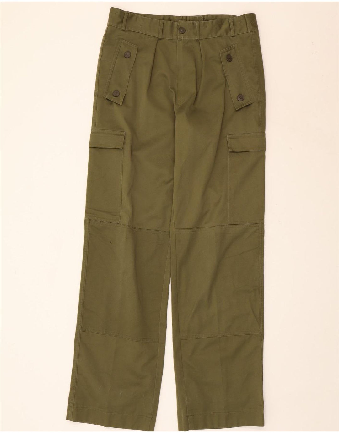 VINTAGE Straight Cargo bukser til mænd W32 L32 Grøn polyester